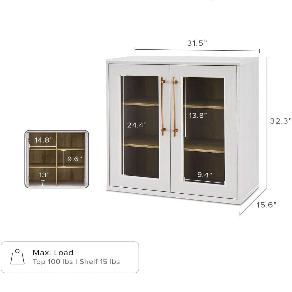 Two Tone Oakwood Acrylic Modular Buffet Cabinet Unit-1