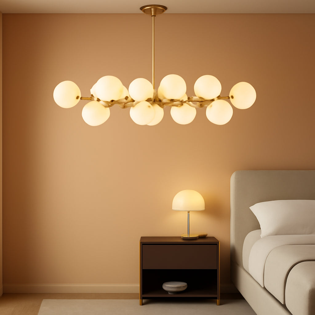 Gold Mid Century Modern Rectangle Chandelier Light-0
