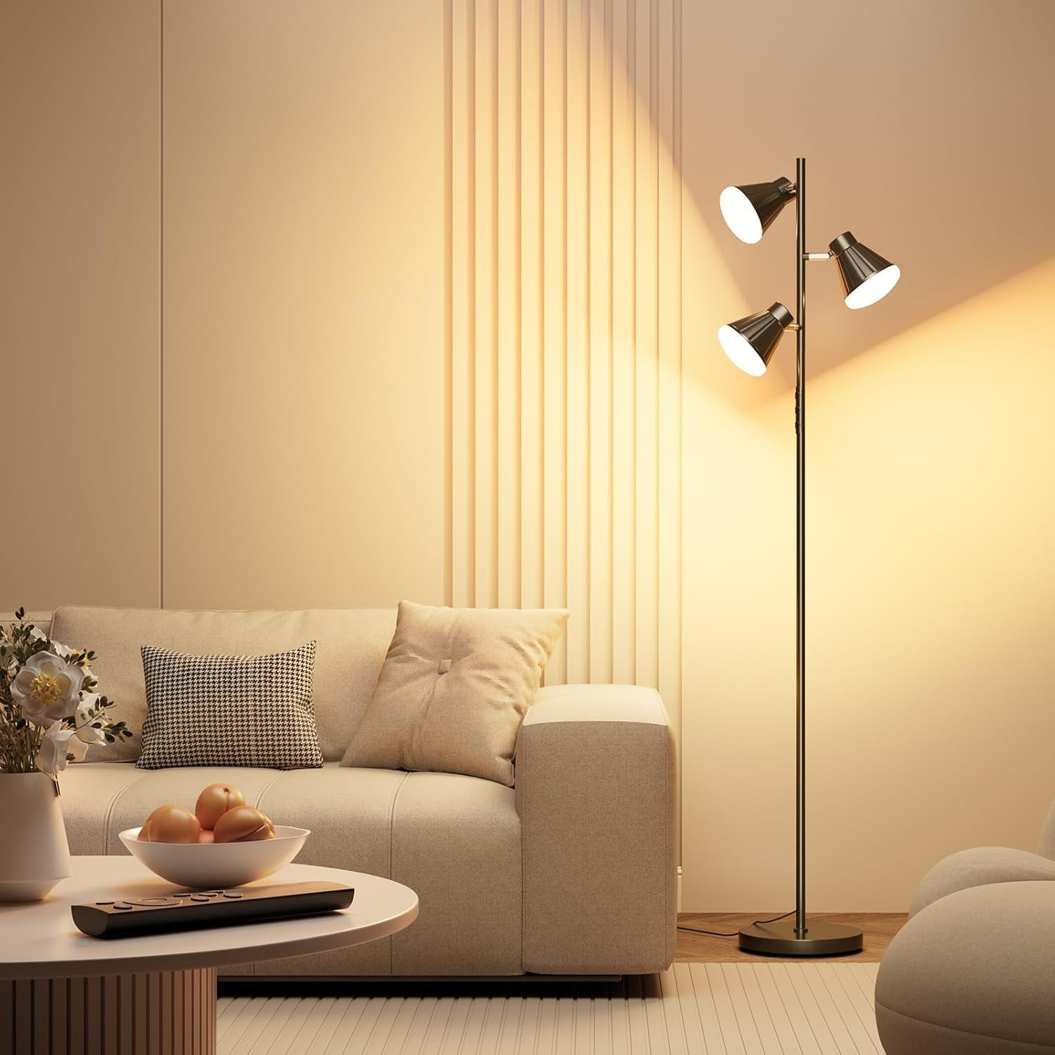 36W LED Tree Standing Floor Lamp With Remote Dimmable