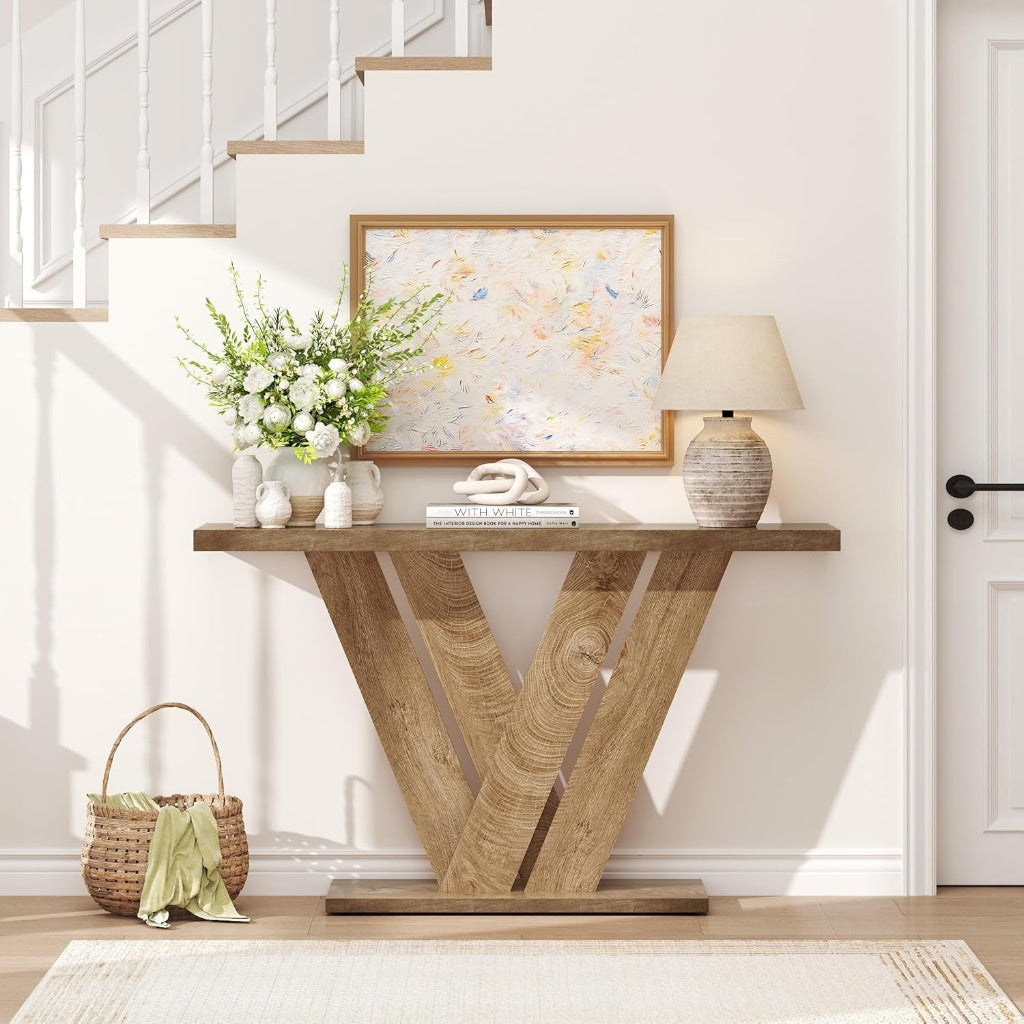 51 Inch Dark Walnut Ultracontemporary Console Table-3
