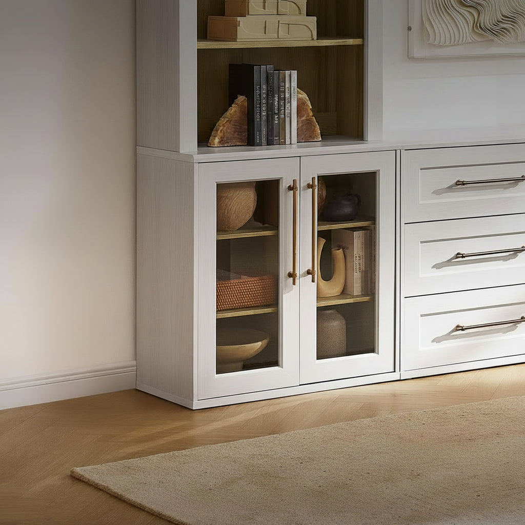 Two Tone Oakwood Acrylic Modular Buffet Cabinet Unit-2