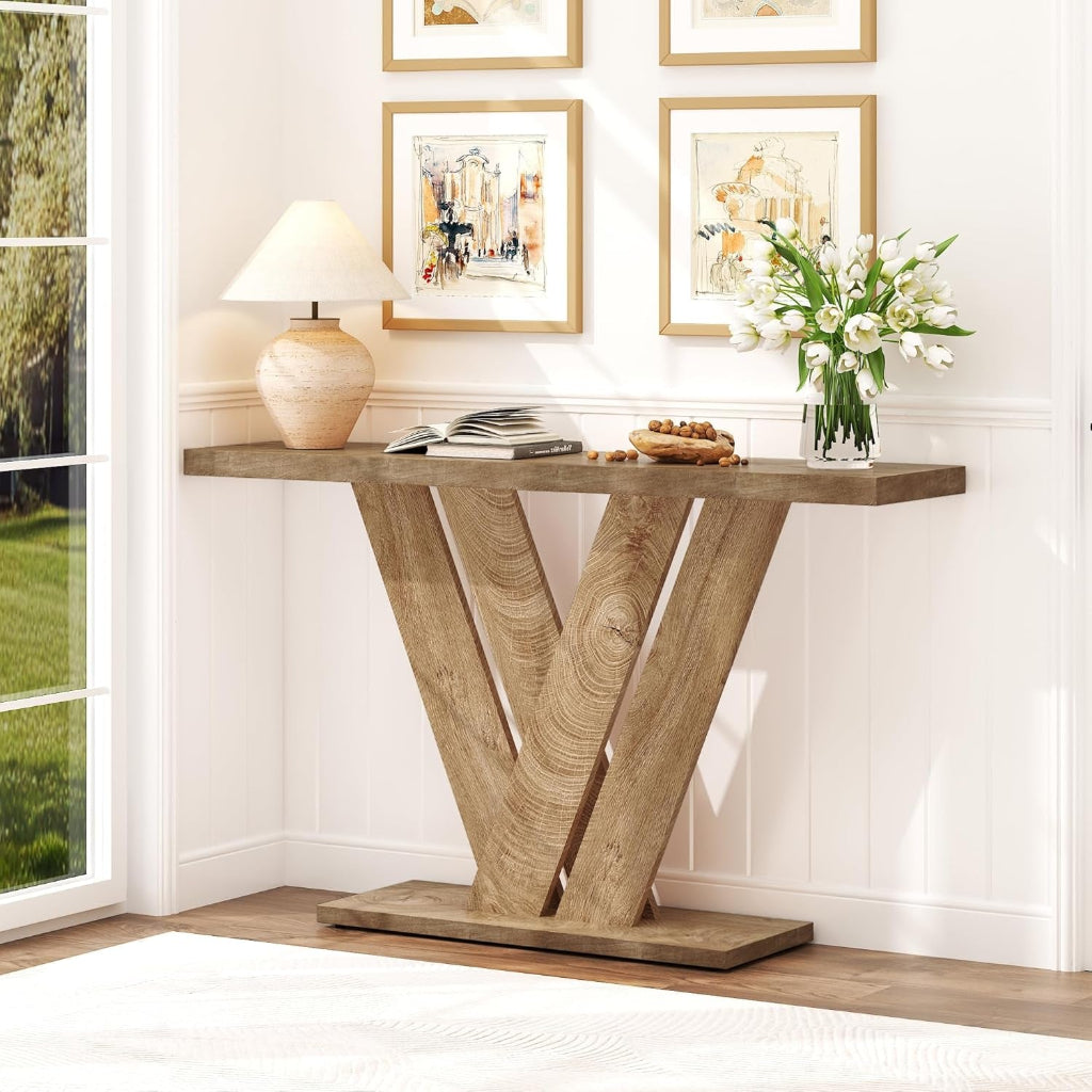 51 Inch Dark Walnut Ultracontemporary Console Table-2
