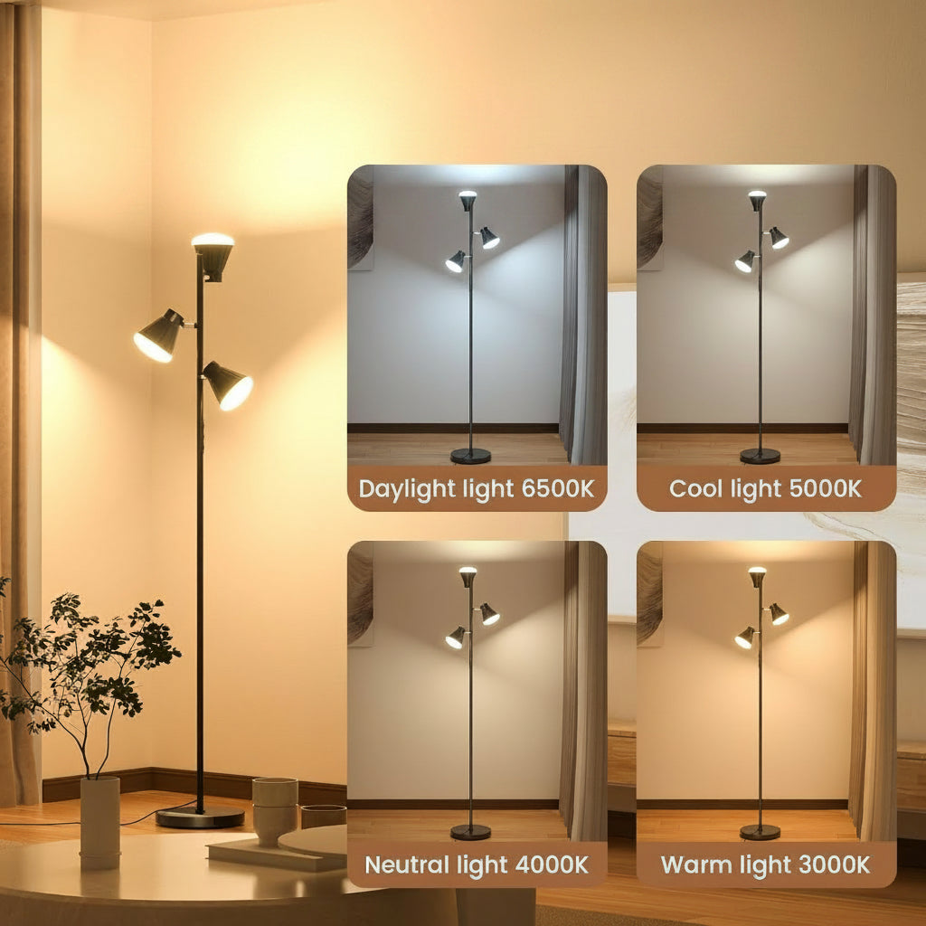 36W LED Tree Standing Floor Lamp With Remote Dimmable-3