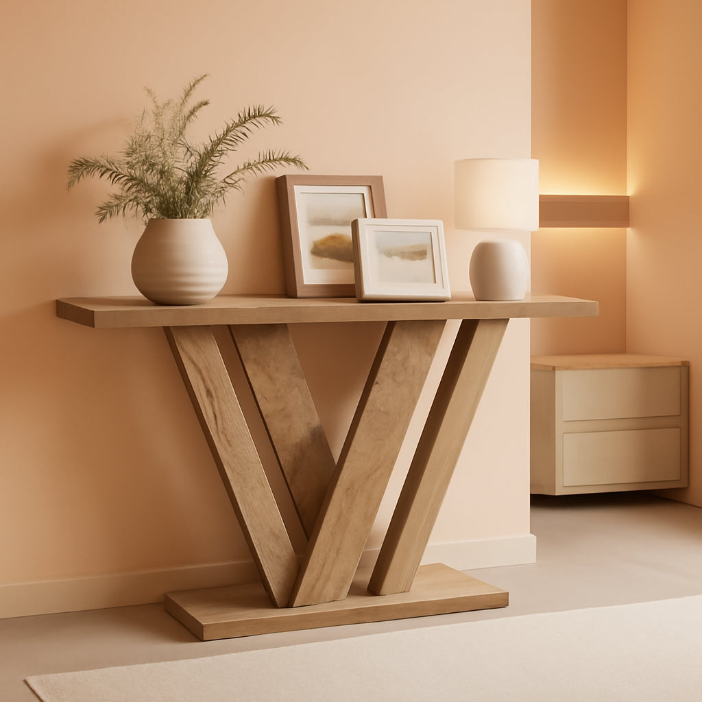 51 Inch Dark Walnut Ultracontemporary Console Table-0