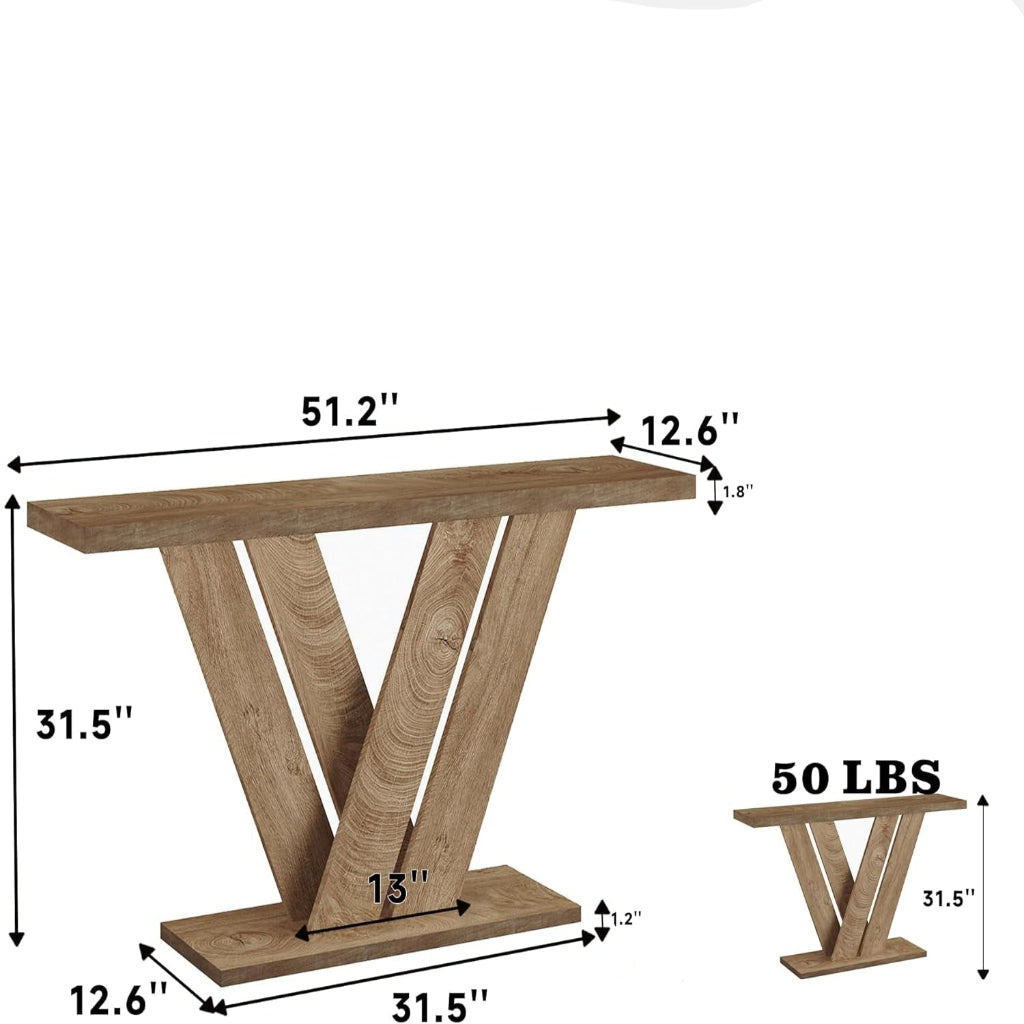 51 Inch Dark Walnut Ultracontemporary Console Table-1