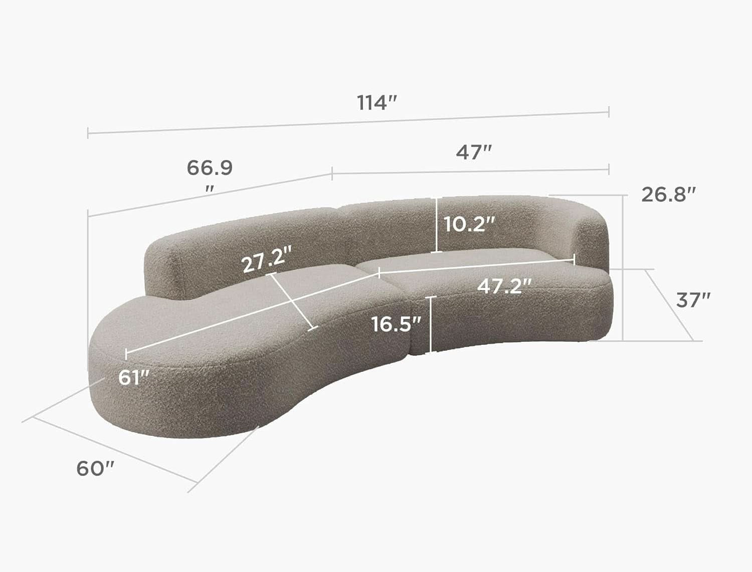 Velmora Curved Sectional Sofa