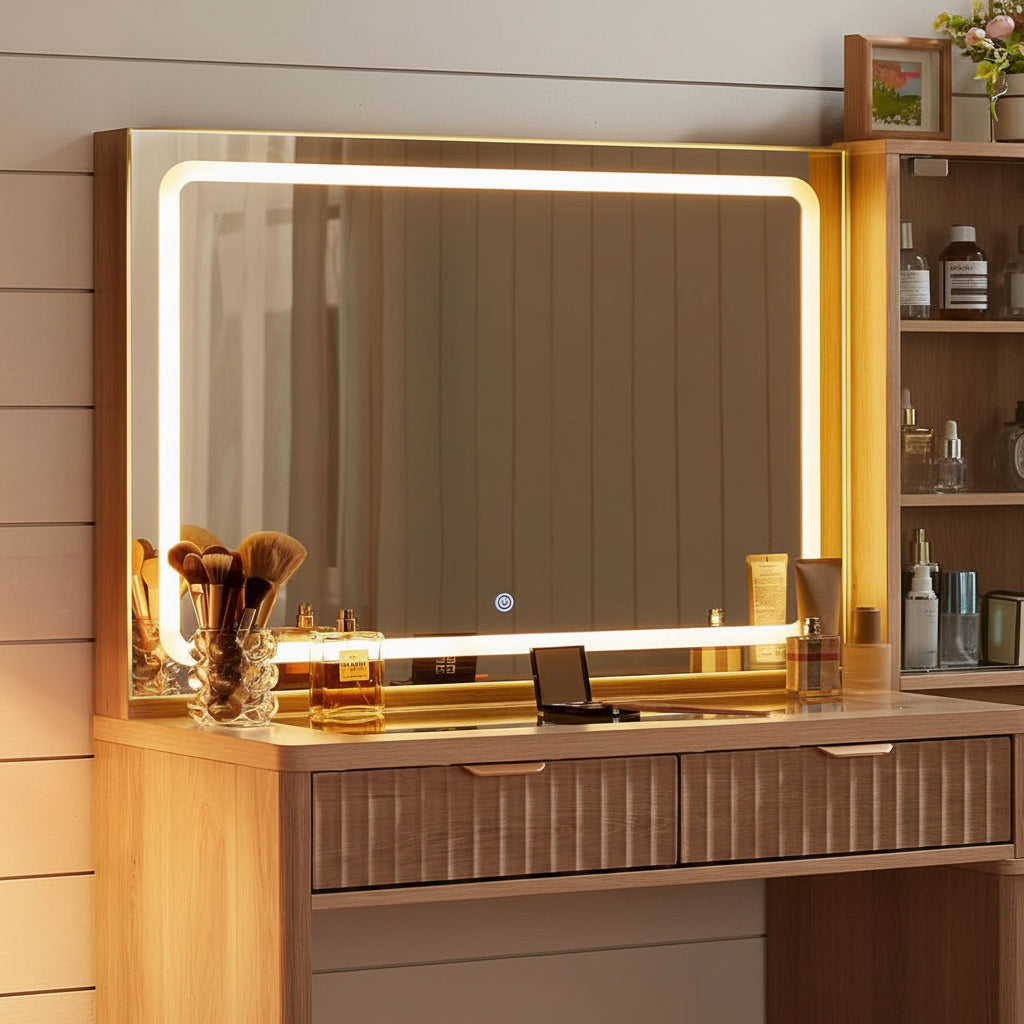 Vanity Desk With Mirror Illumination 43.5 Inch Bedroom-4