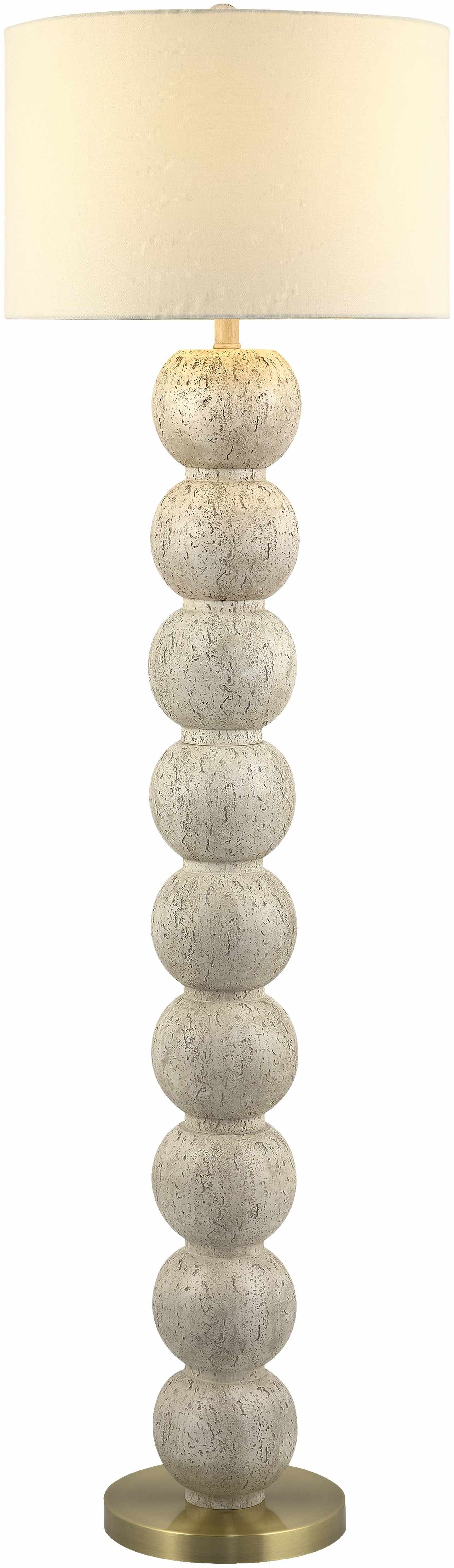 Beige Traditional Floor Lamp with linen details for living rooms or reading corners