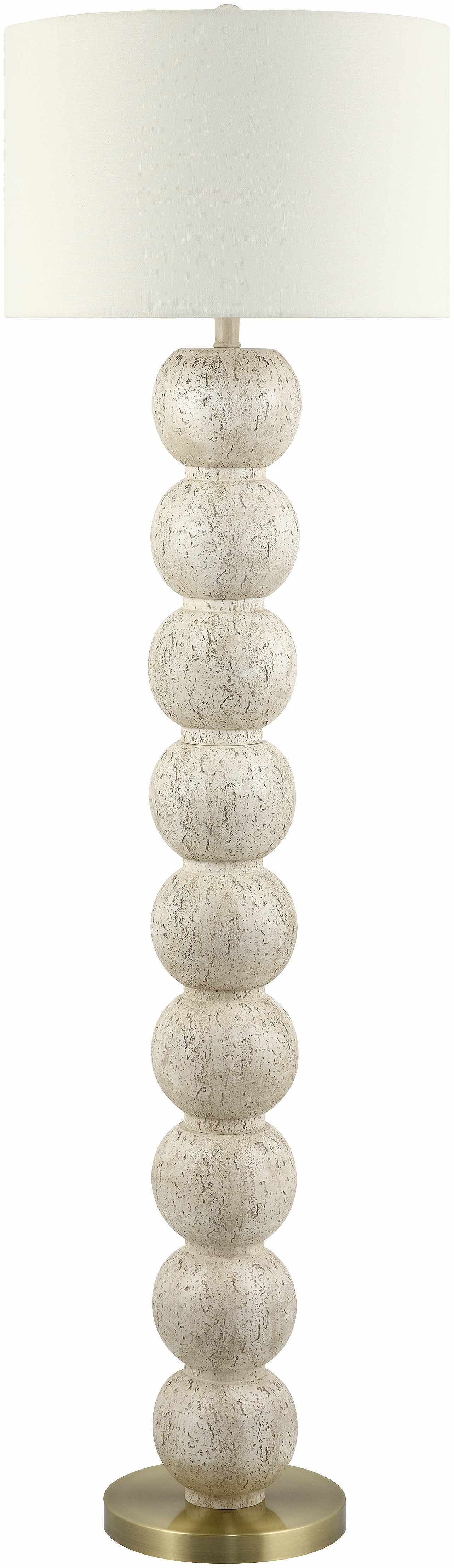 Beige Traditional Floor Lamp with linen details for living rooms or reading corners